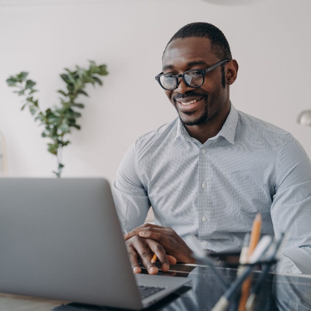 Man looking at laptop